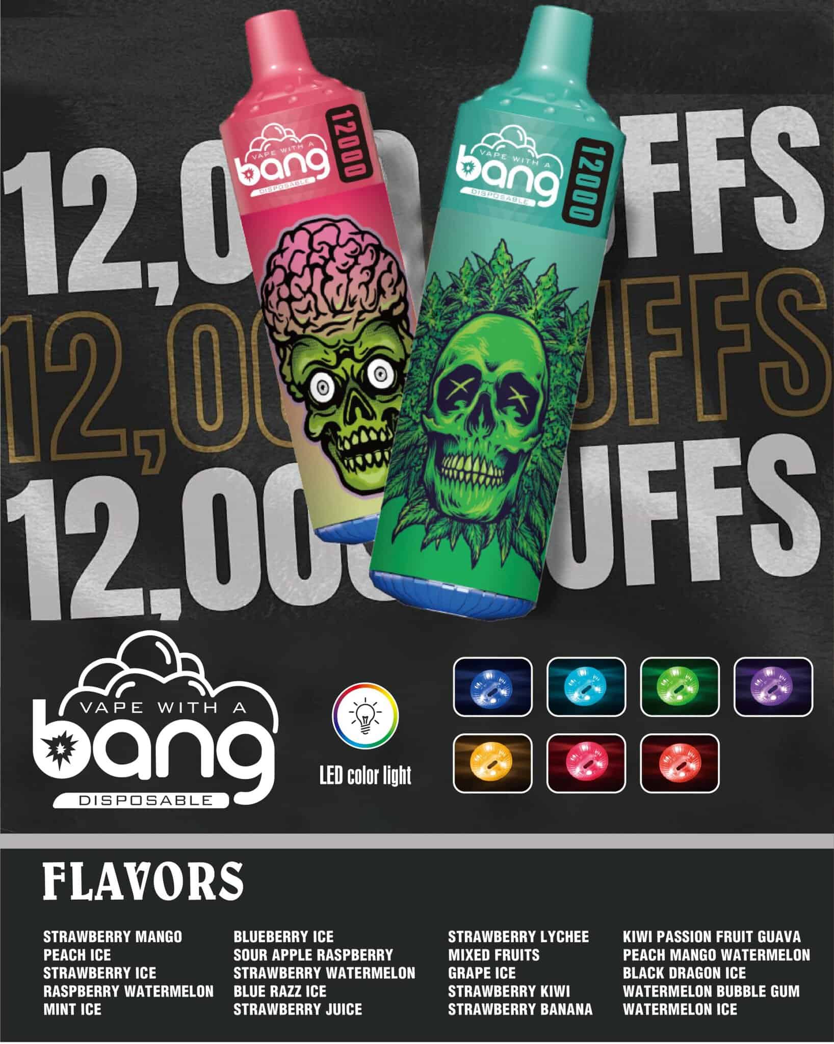 Bang 12000 Puffs - LED - Disposable Vape
