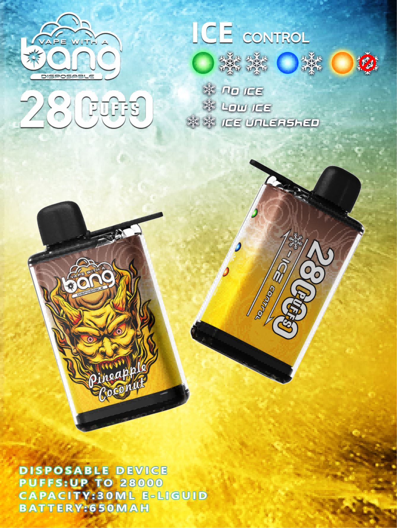 Bang 28000 Puffs - Adjustable Ice Level - Disposable Vape