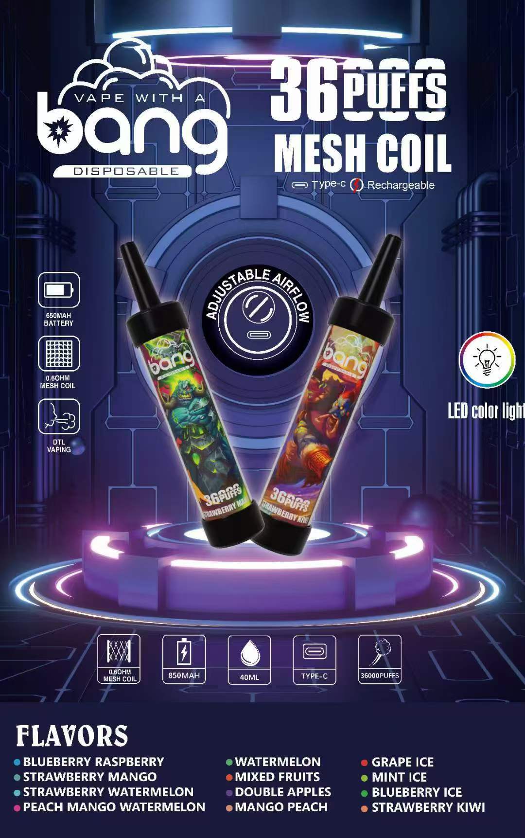 Bang 36000 Puffs -  Shisha / Hookah - Disposable Vape