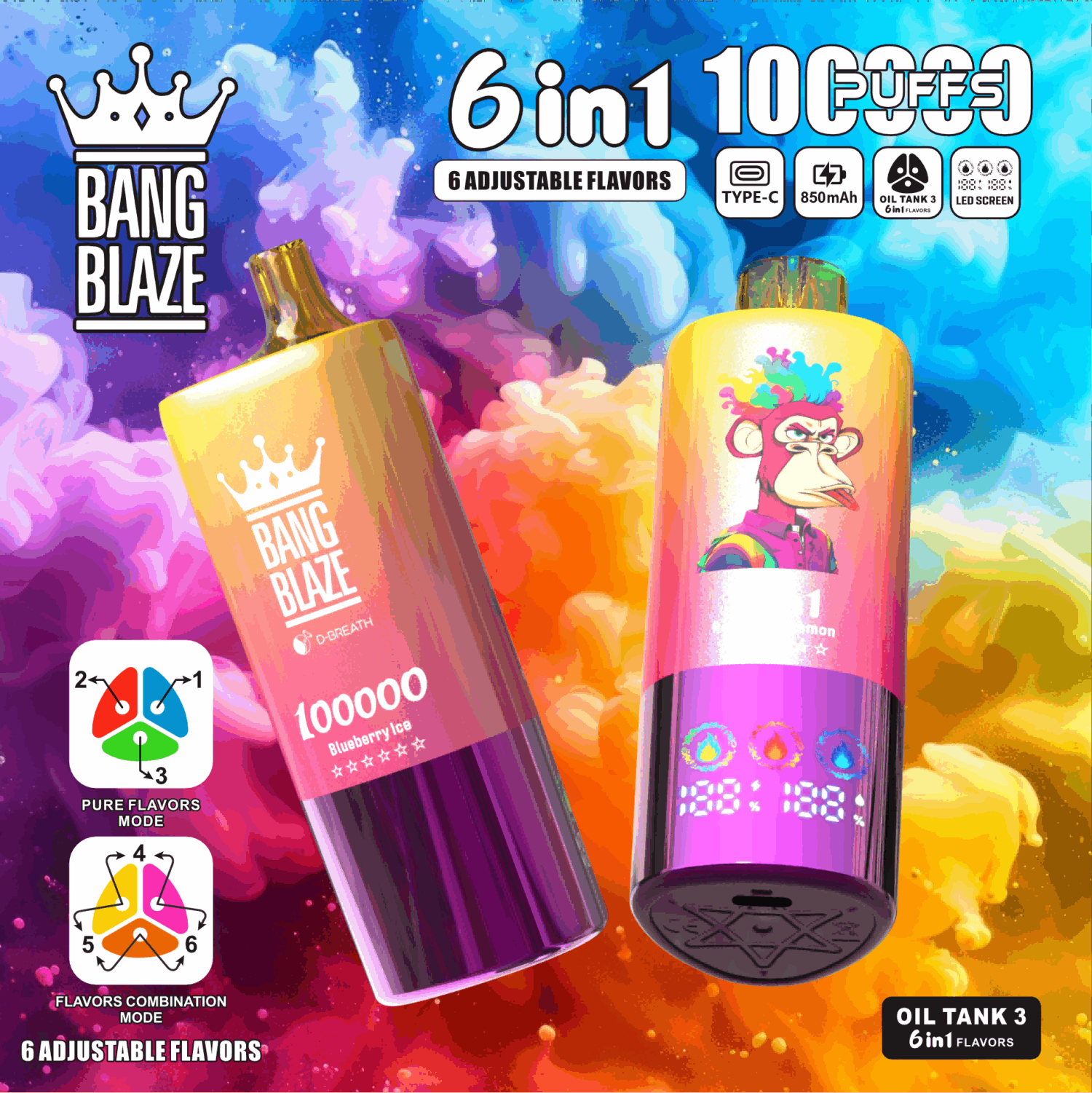 bang blaze 100000 puffs 6 in 1 vape