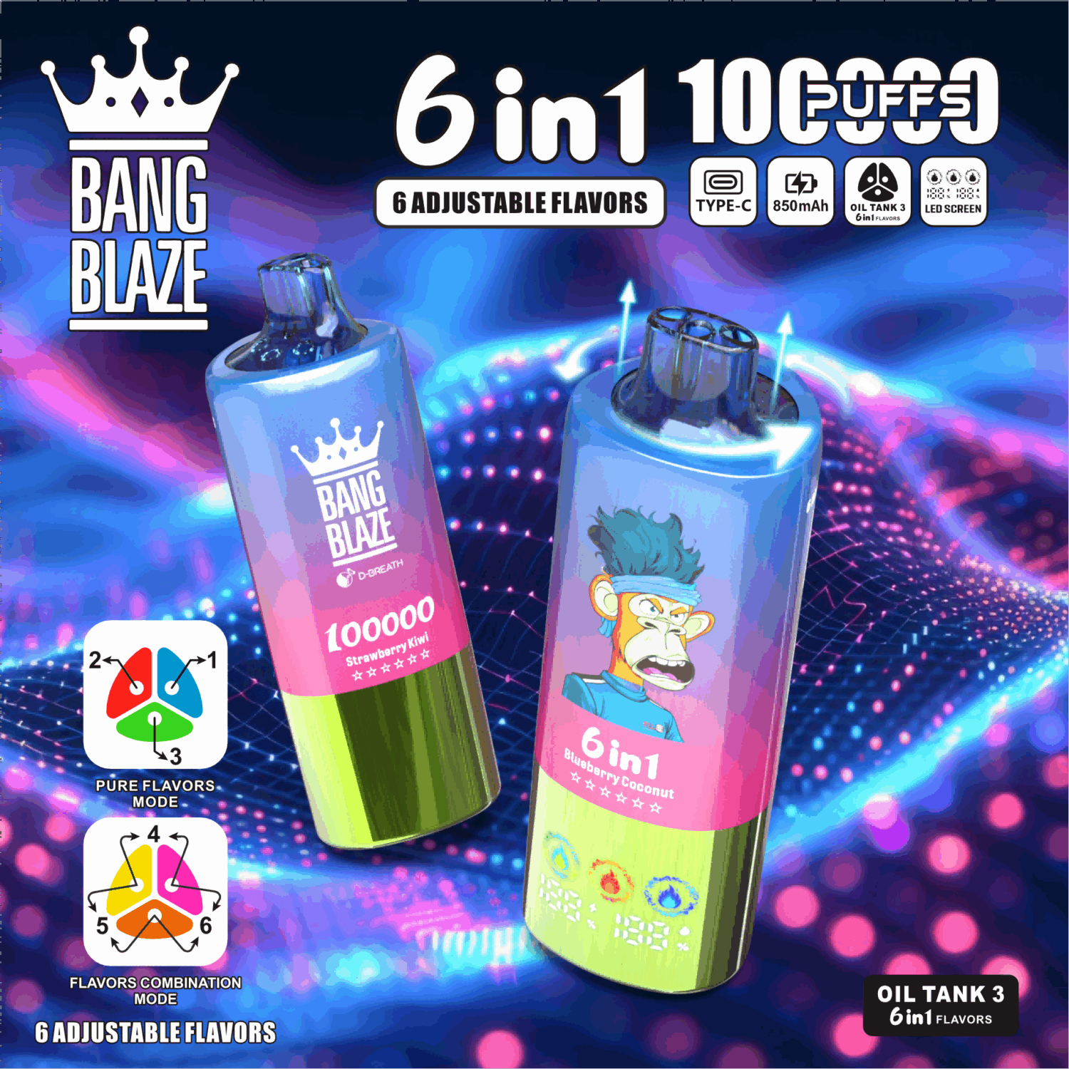 bang blaze 100000 puffs 6 in 1 vape