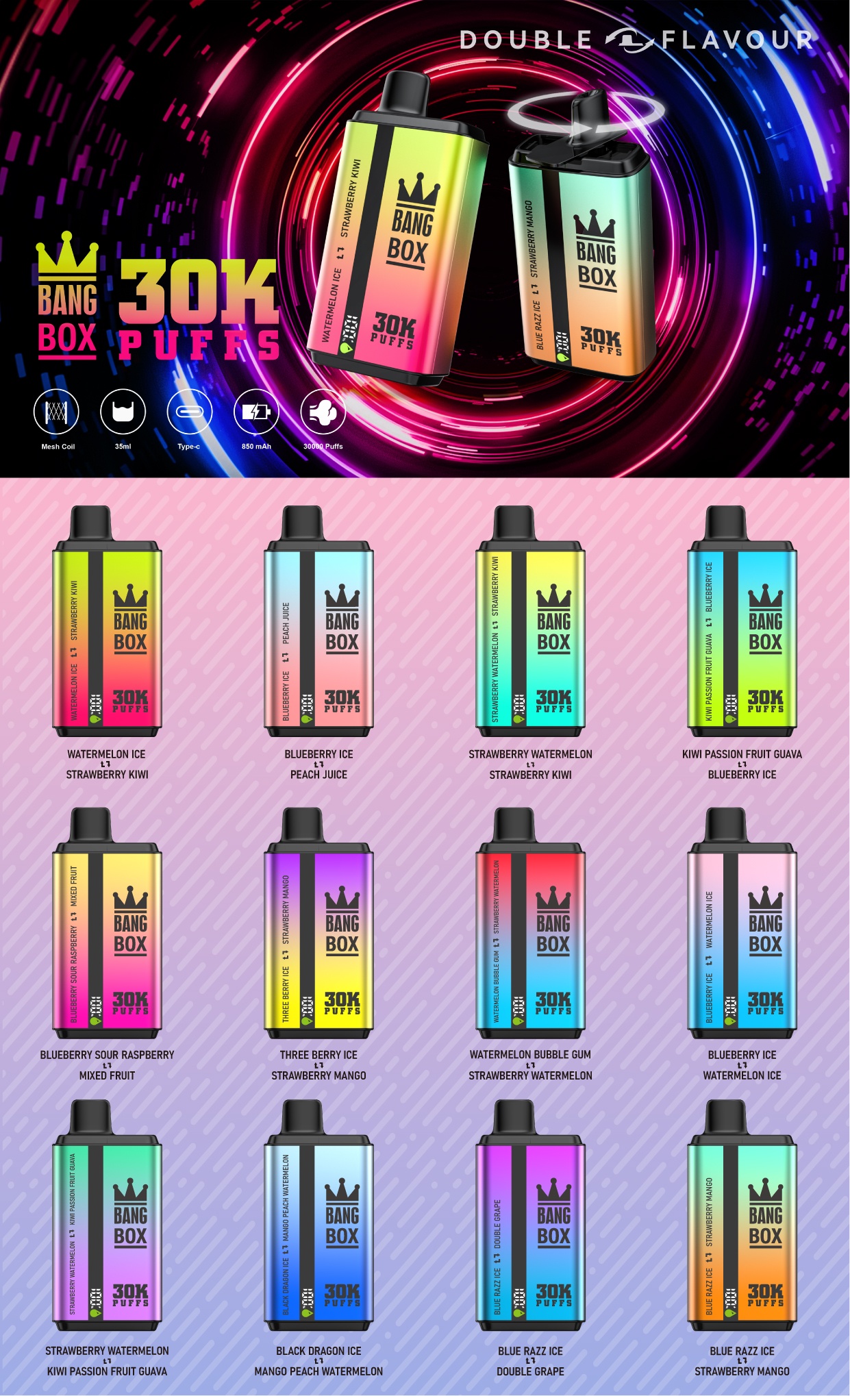 Bang Box 30000 Puffs – Dual-Flavor - Disposable Vape