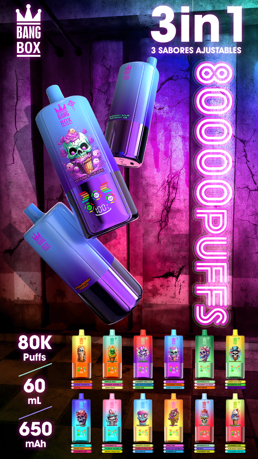 Bang Box 80000 Puffs - 3 in 1 Flavor - Disposable Vape