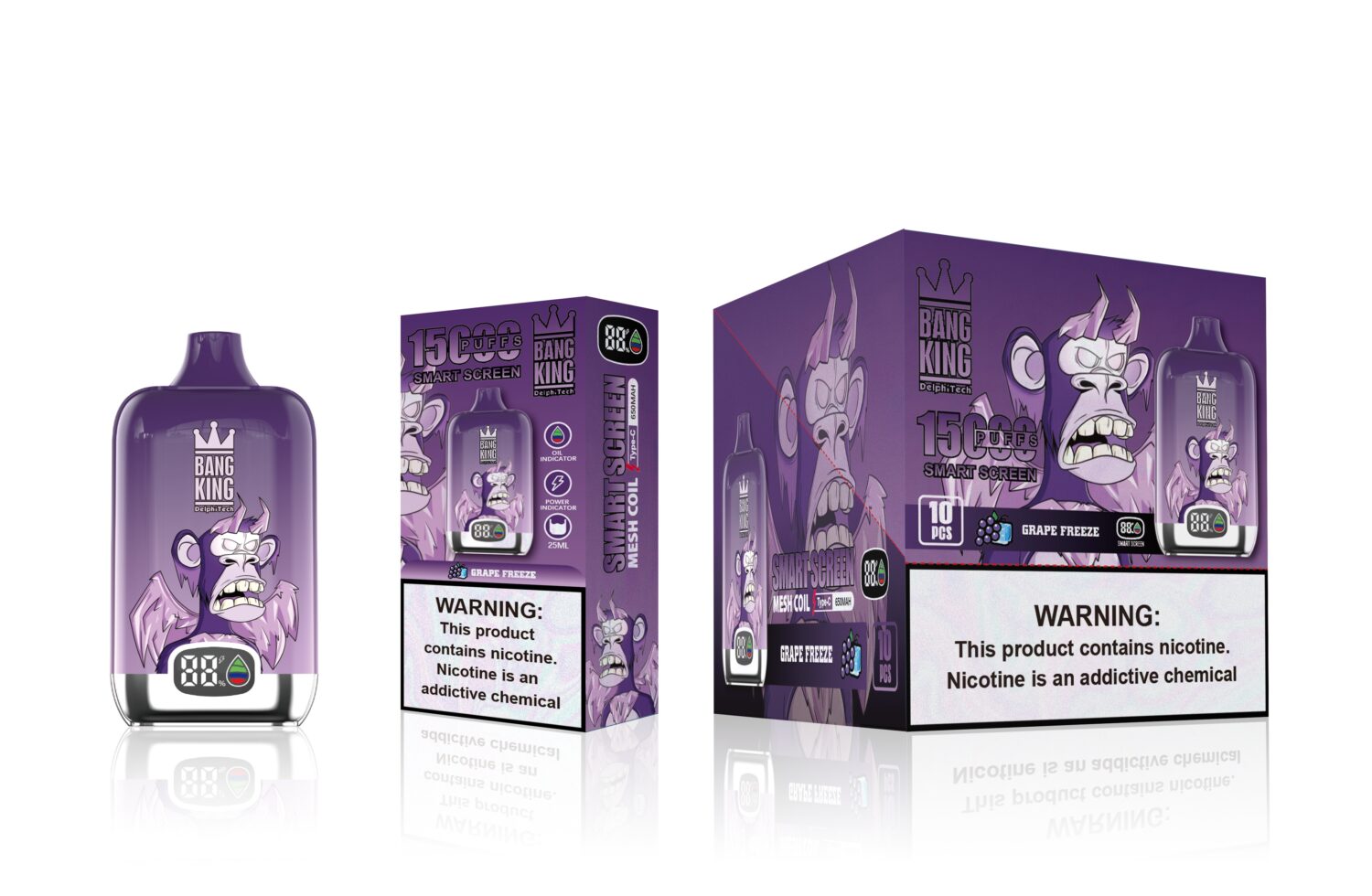 Bang King 15000 Puffs - Display Screen - Disposable Vape