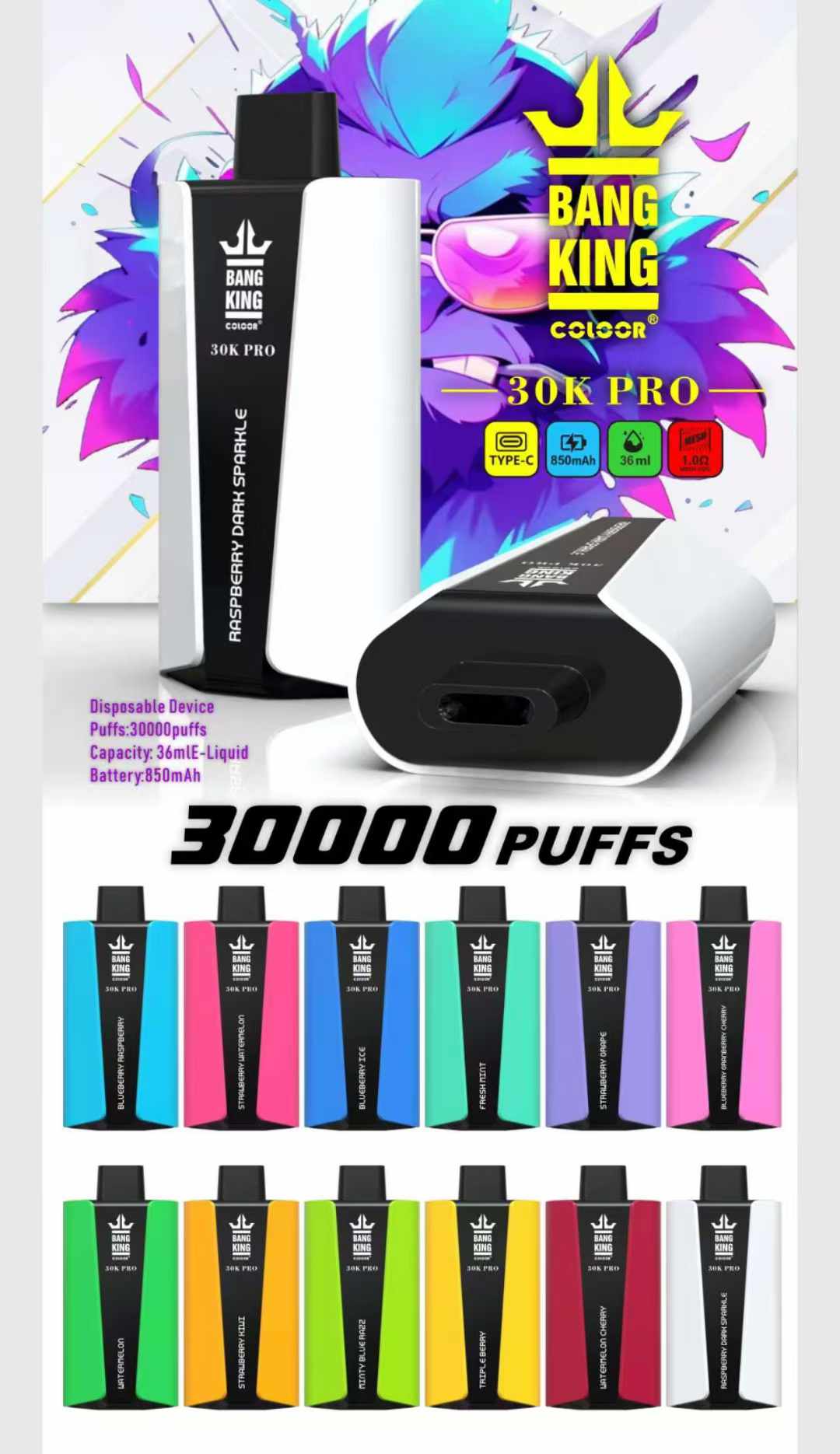 Bang King 30000 Puffs - PRO - Disposable Vape