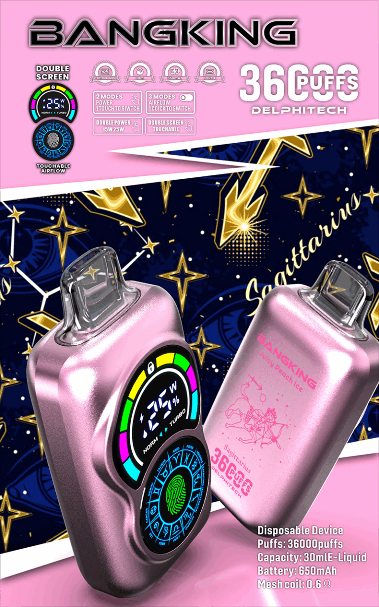 Bang King 36000 Puffs – Fingerprint Unlock Vape- Disposable Vape specifications