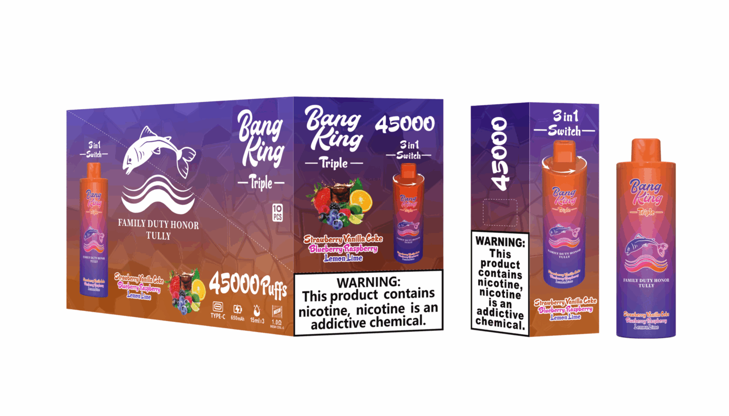 Bang King 45000 Puffs - 3 in 1 Flavor - Disposable Vape