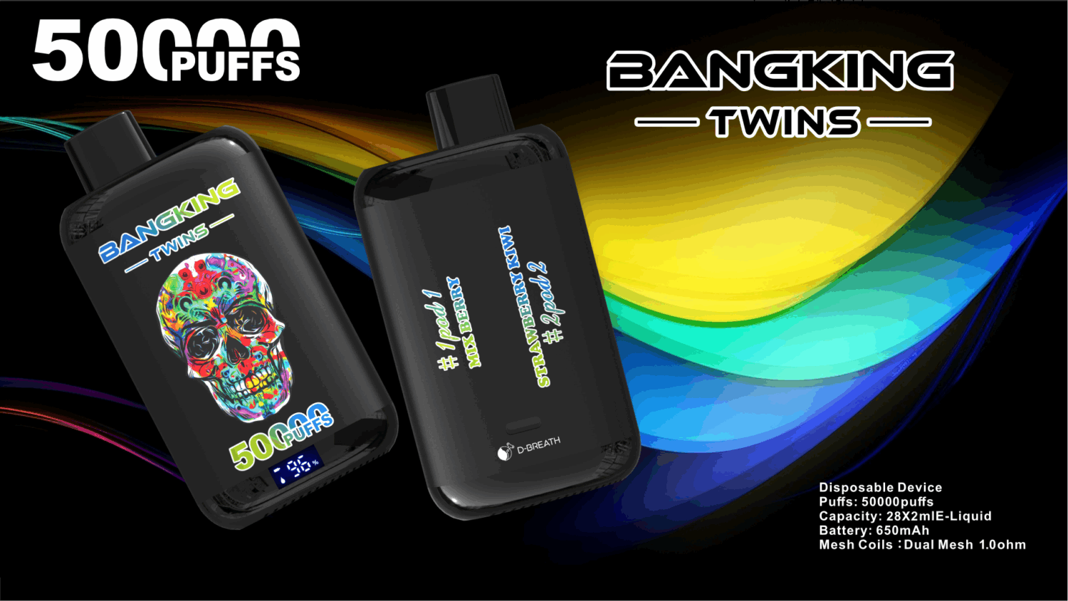 Bang King Twins 50000 Puffs - Dual-Flavor- Disposable Vape