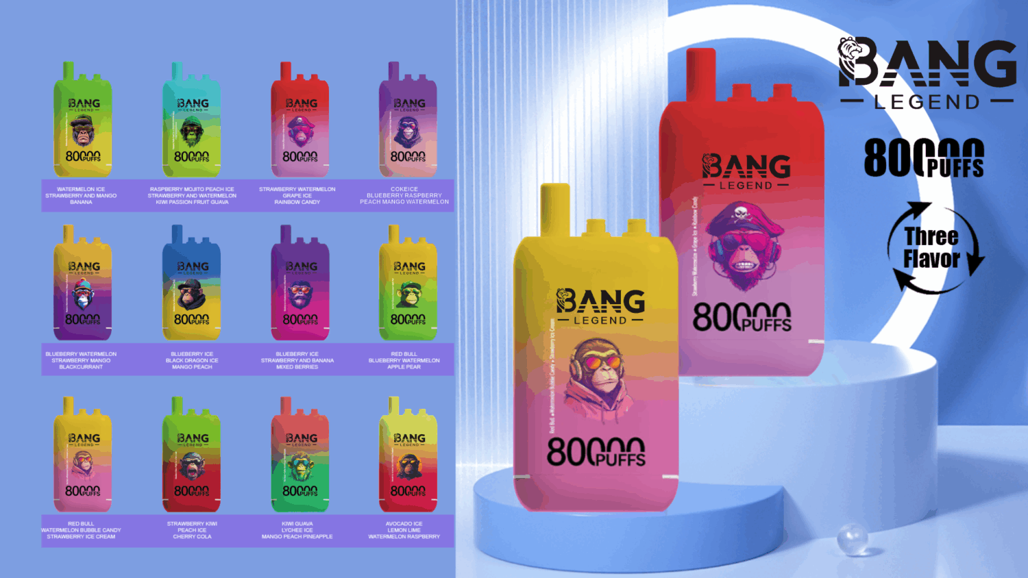 Bang Legend 80000 Puffs - 3 in 1 Flavor - Disposable Vape