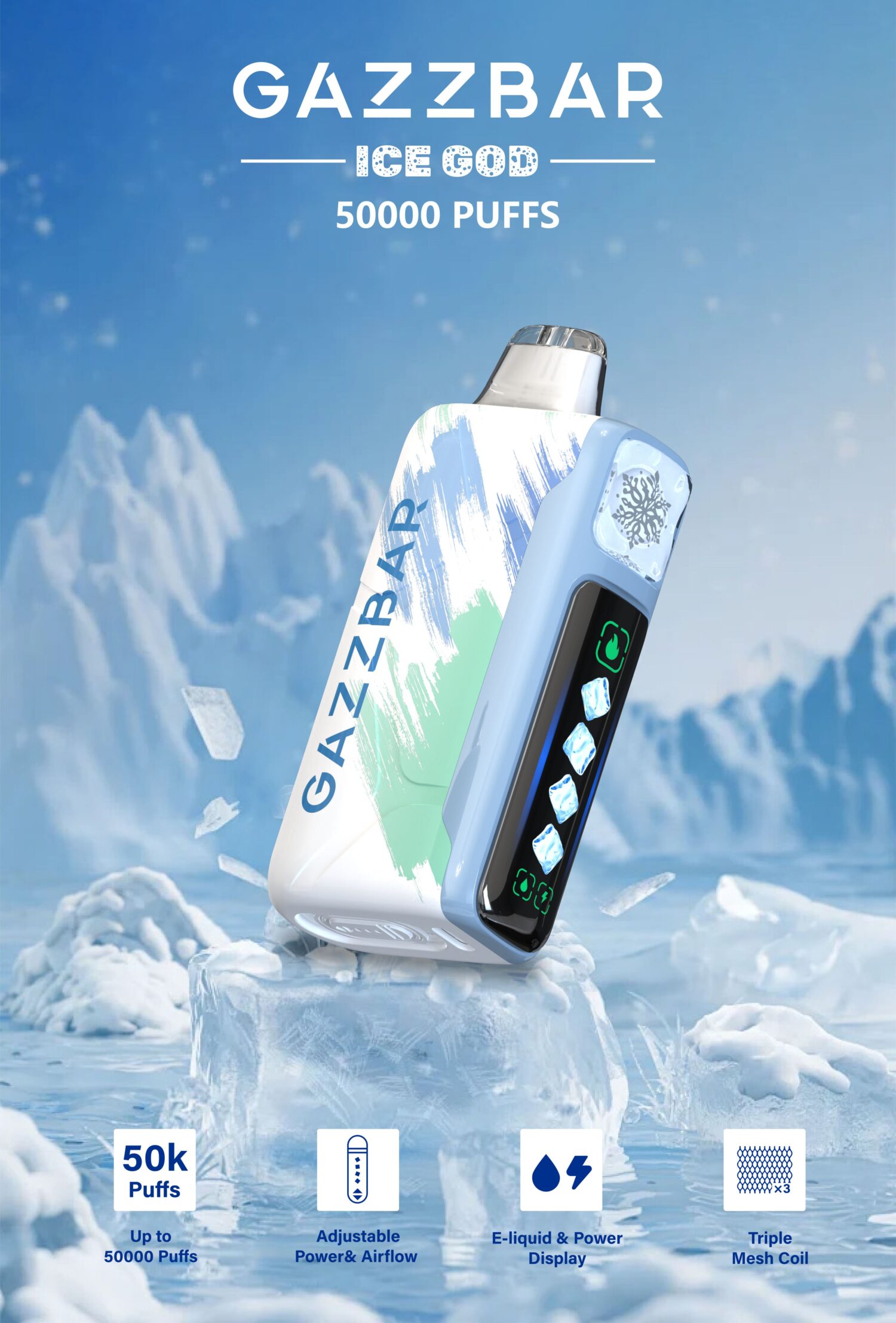 Gazz Bar 50000 Puffs - Ice God - Disposable Vape