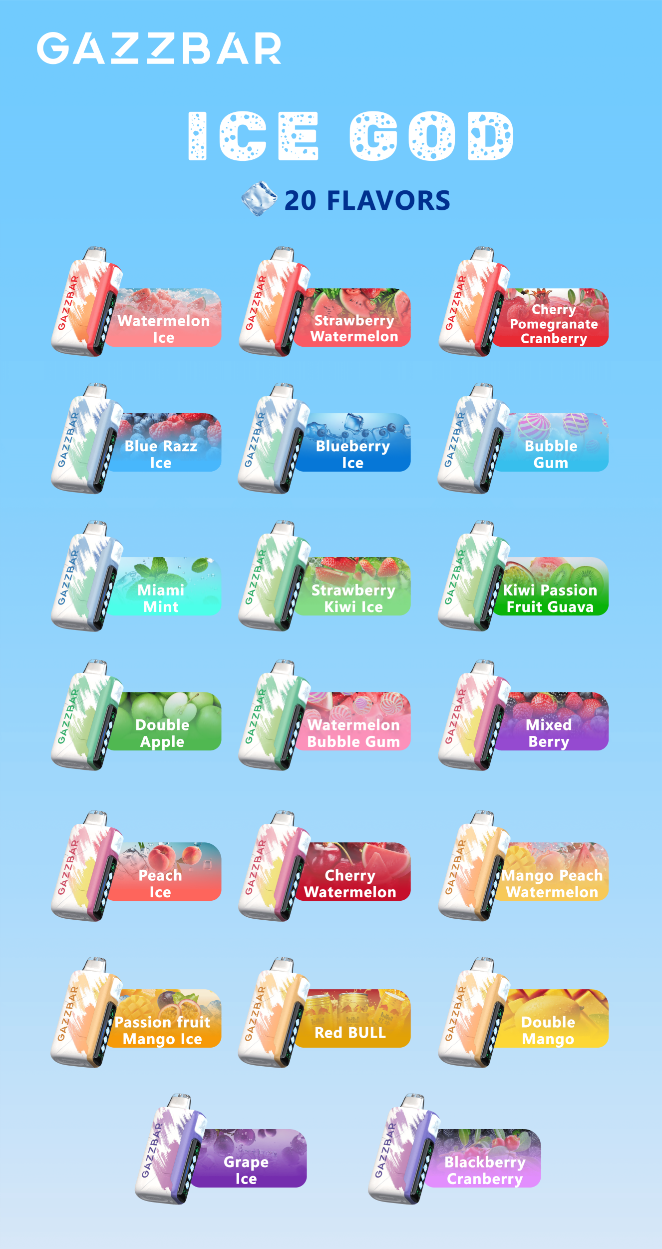 Gazz Bar 50000 Puffs - Ice God - Disposable Vape