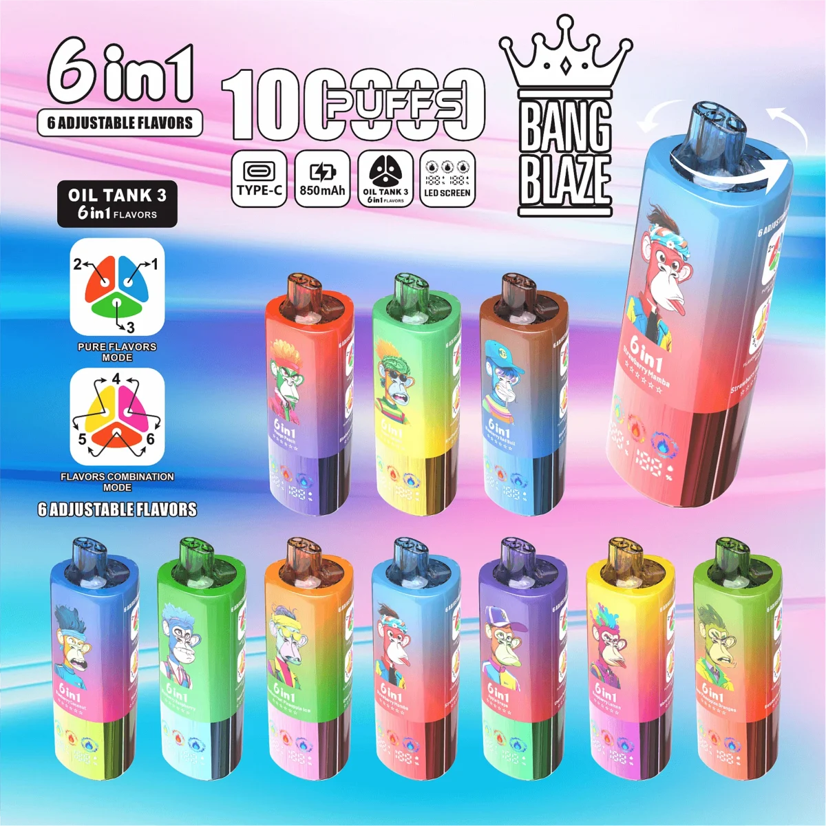 bang blaze 100000 puffs 6 in 1 vape