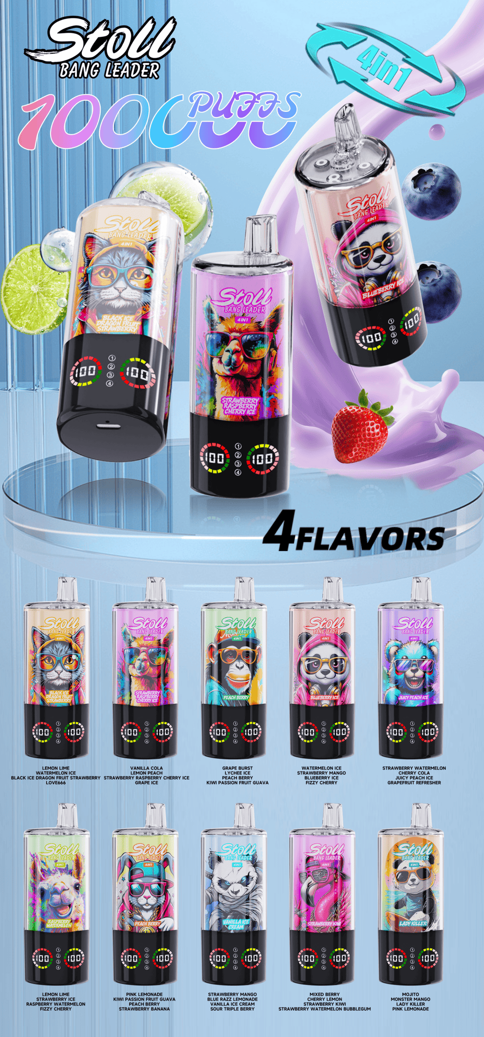 Bang Leader 100k Puffs 4 in 1 Flavor