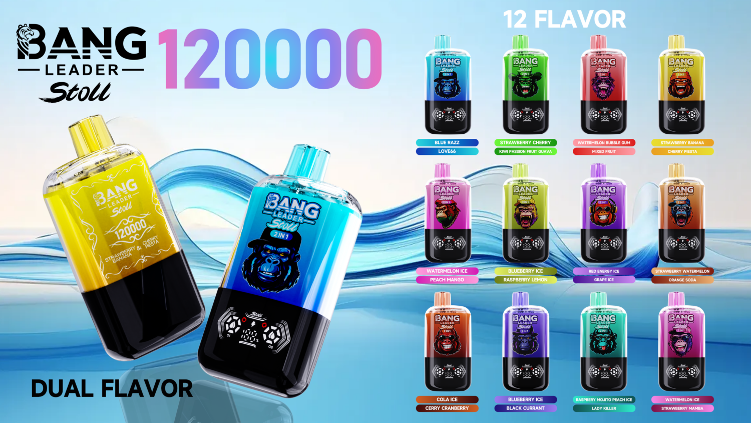 Bang Leader Stoll 120k Puffs - Switchable Dual Flavor - Disposable Vape