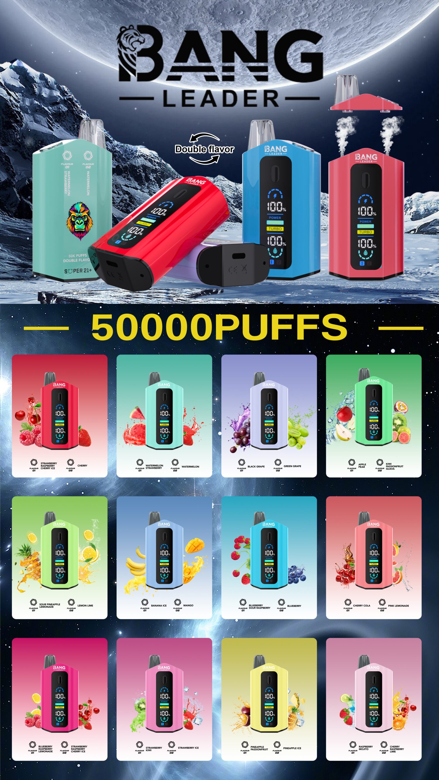 Bang Leader 50k Puffs Dual Flavor