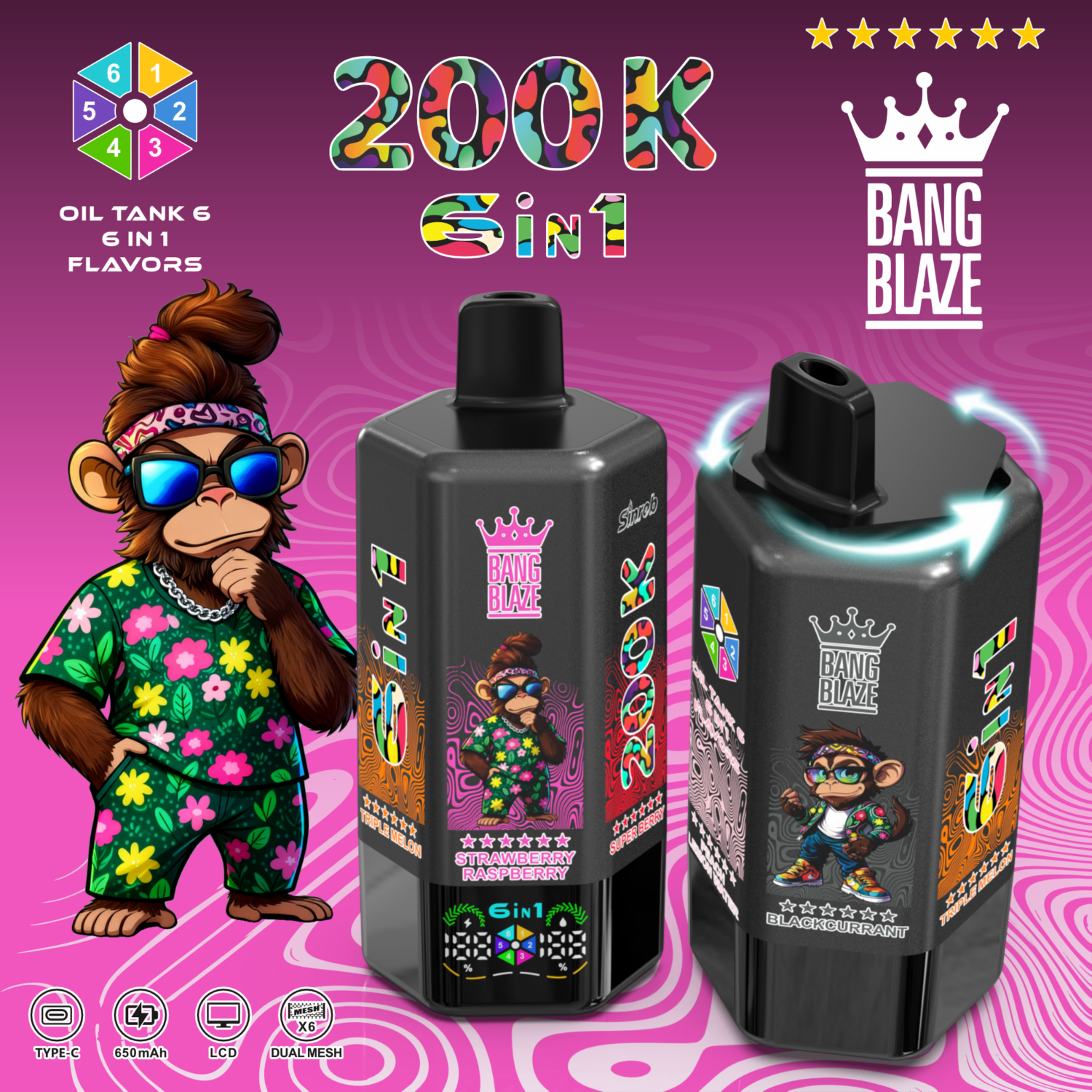 Bang Blaze 200k Puffs 6 in 1 - Disposable Vape