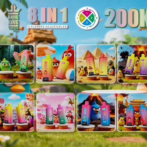bang king 200k 8 in 1 angry bird - poster Bang King 200k Puffs Angry Bird 8 in 1 - Disposable Vape