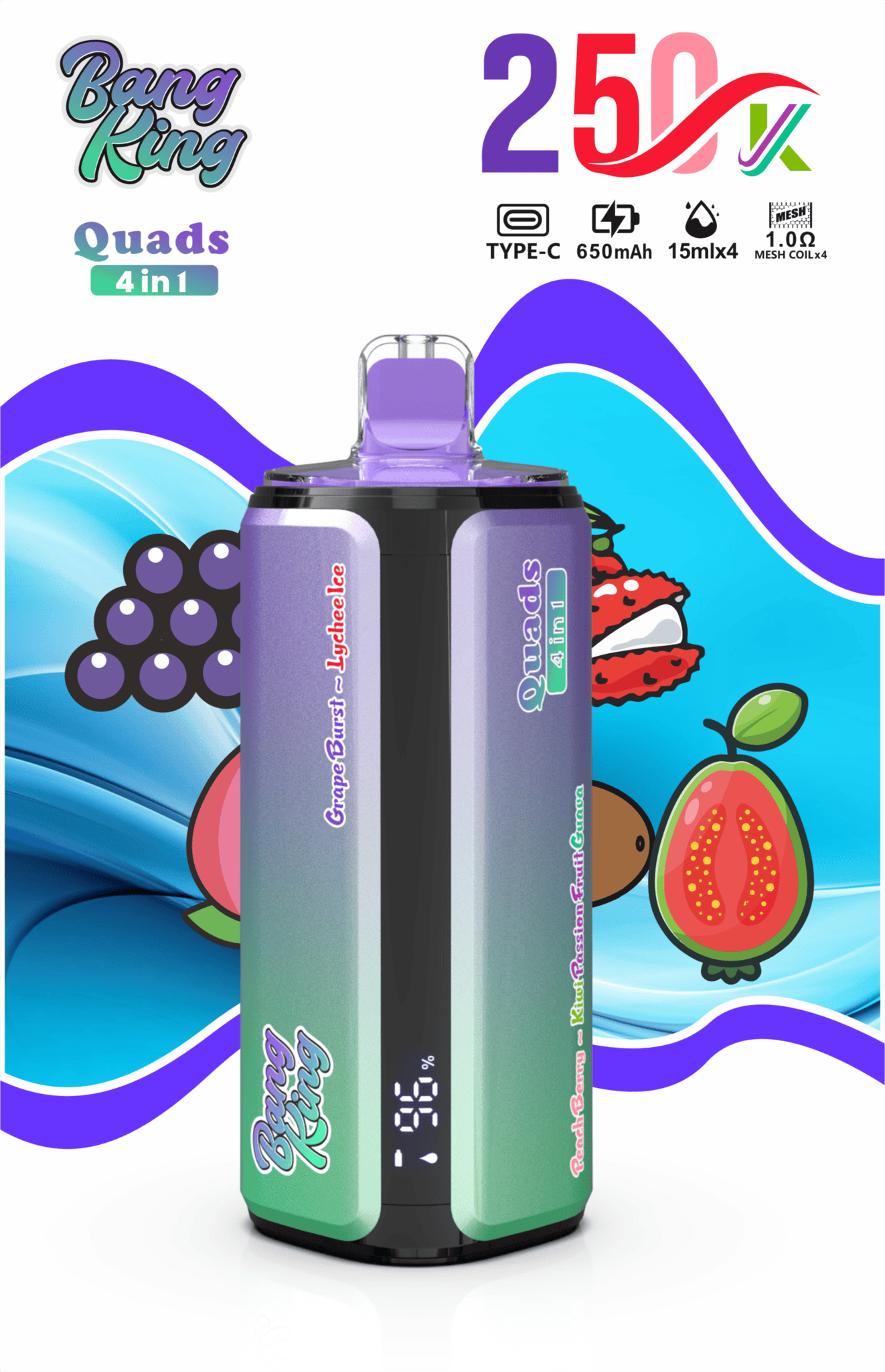 Bang King 250k Puffs 4 in 1 Flavors - Disposable Vape