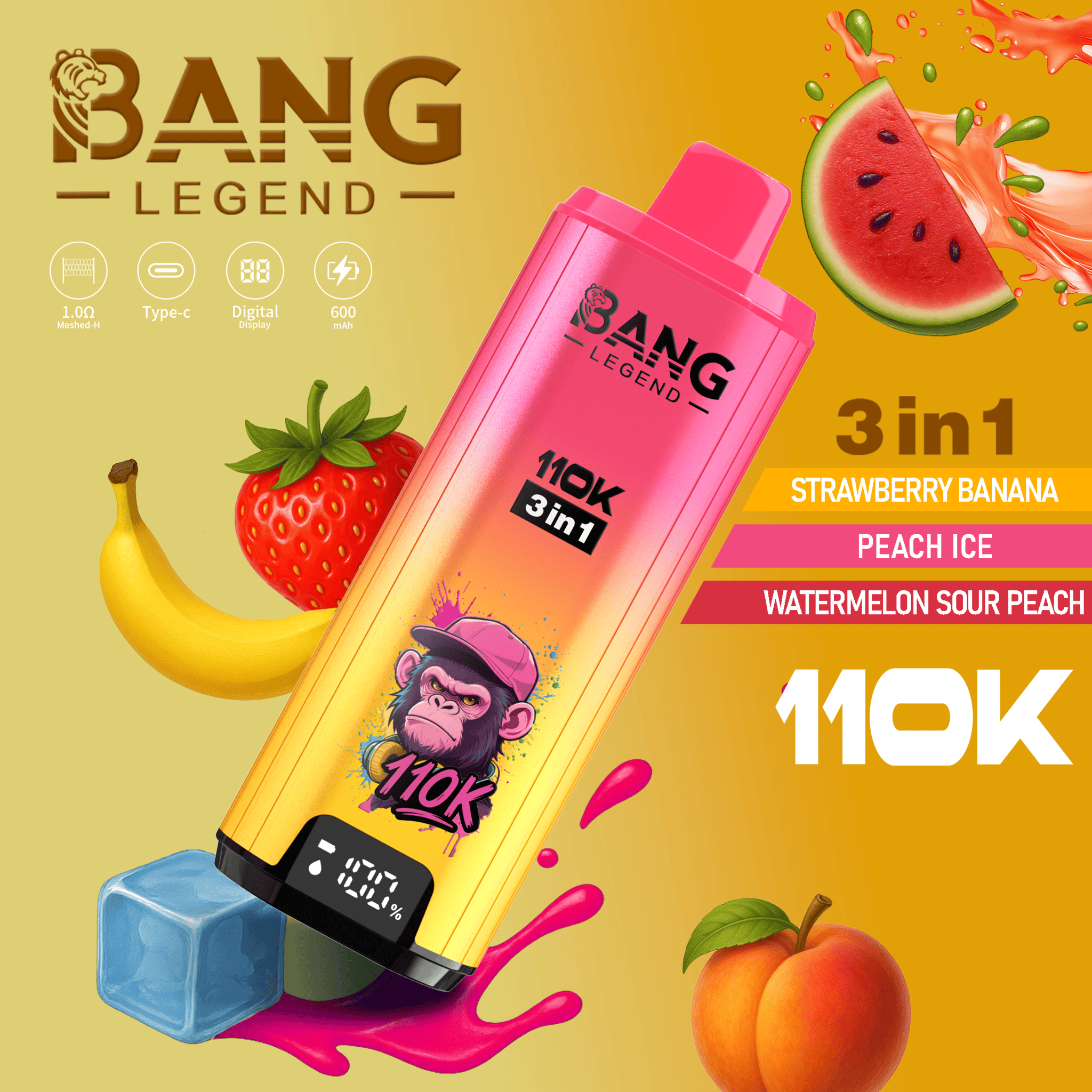 Bang Legend 110k Puffs 3 in 1 Flavors - Disposable Vape