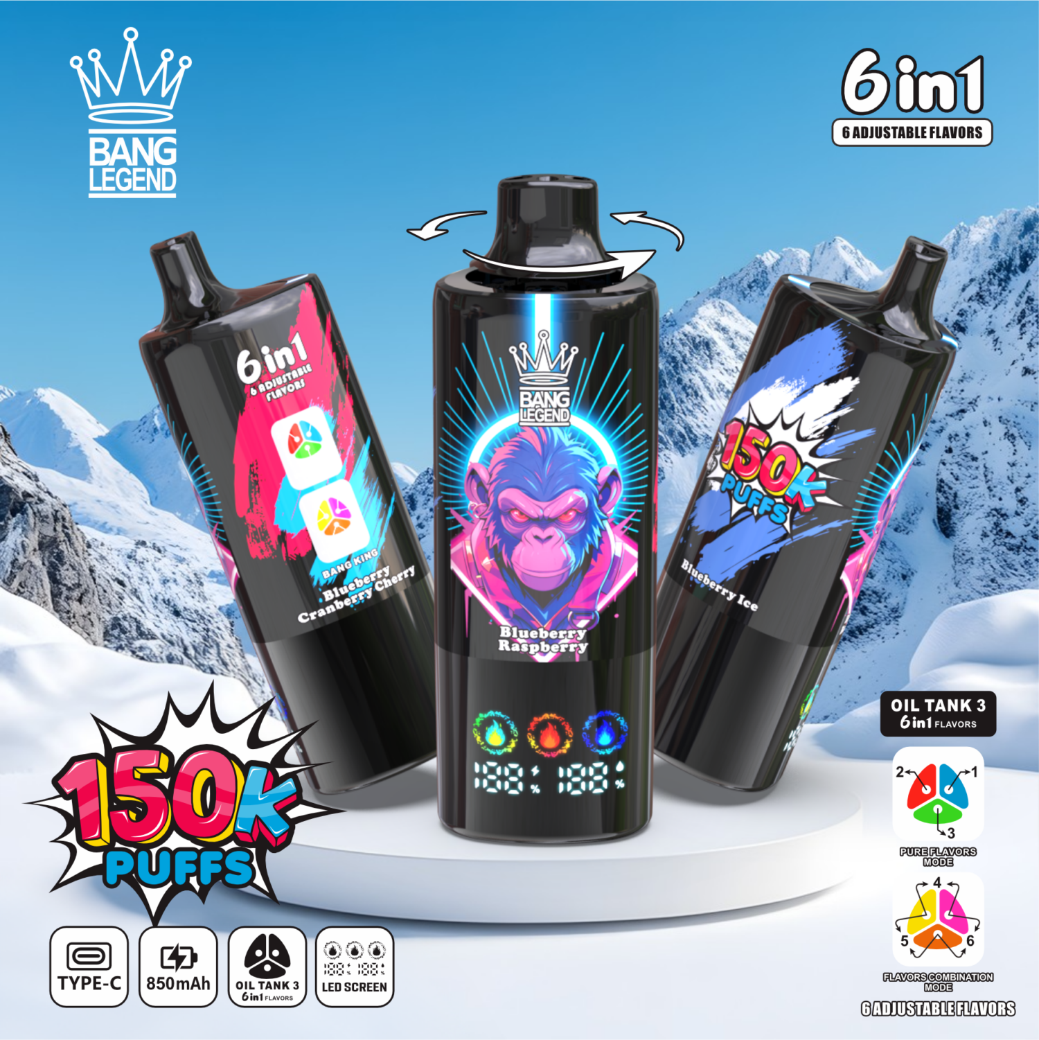 bang legend 150k 6 in 1 flavor - poster2 Bang Legend 150k 6 in 1 Flavors - Disposable Vape