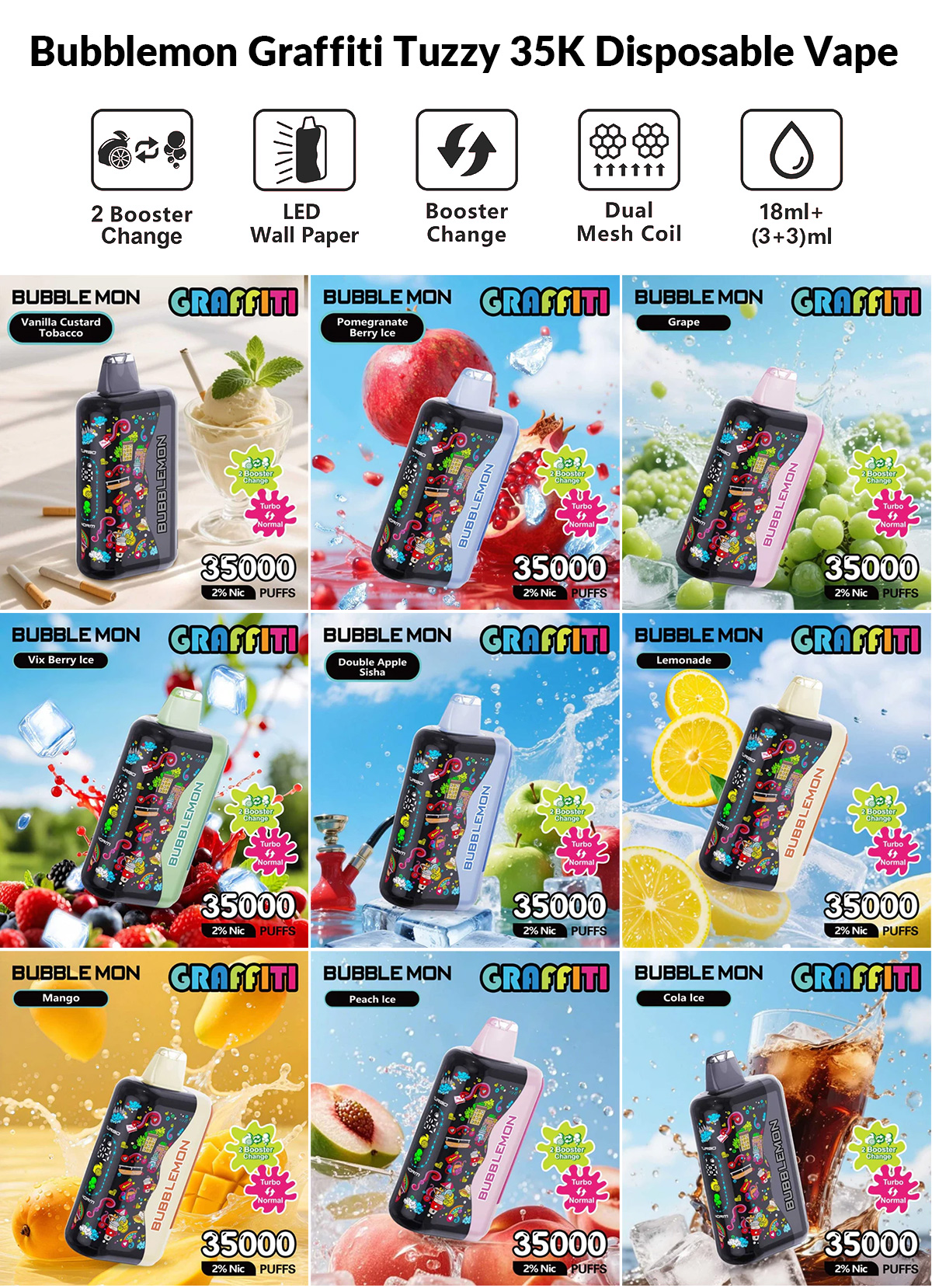 Bubble Mon Graffiti 35k Puffs - Disposable Vape