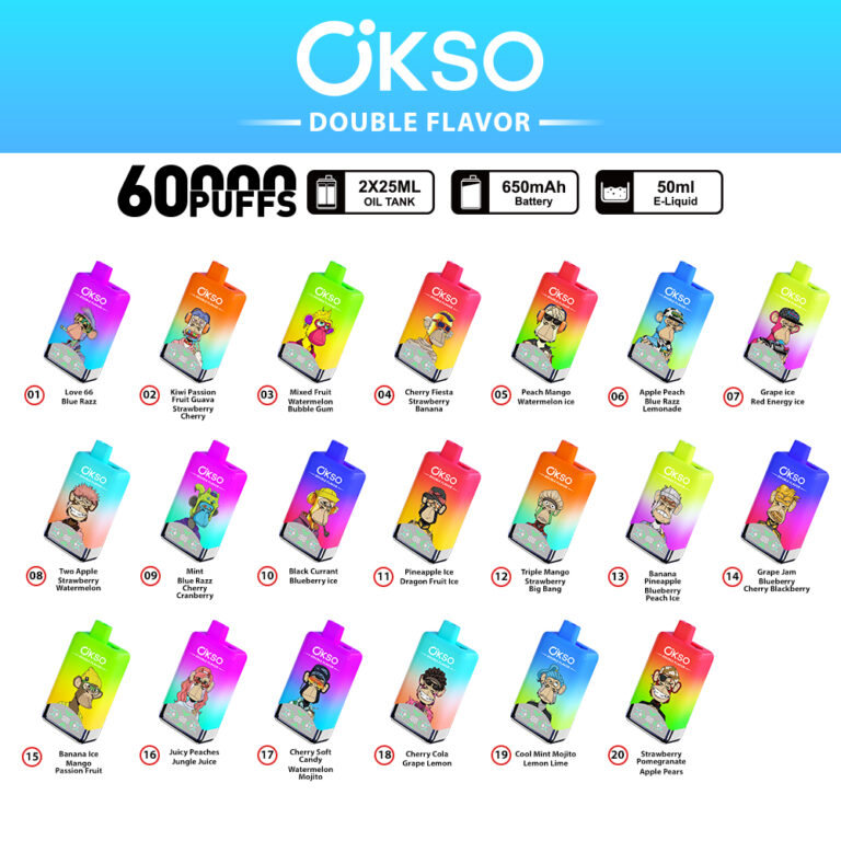 OKSO 60000 Puffs Double Flavors - Disposable Vape wholesale and shipping